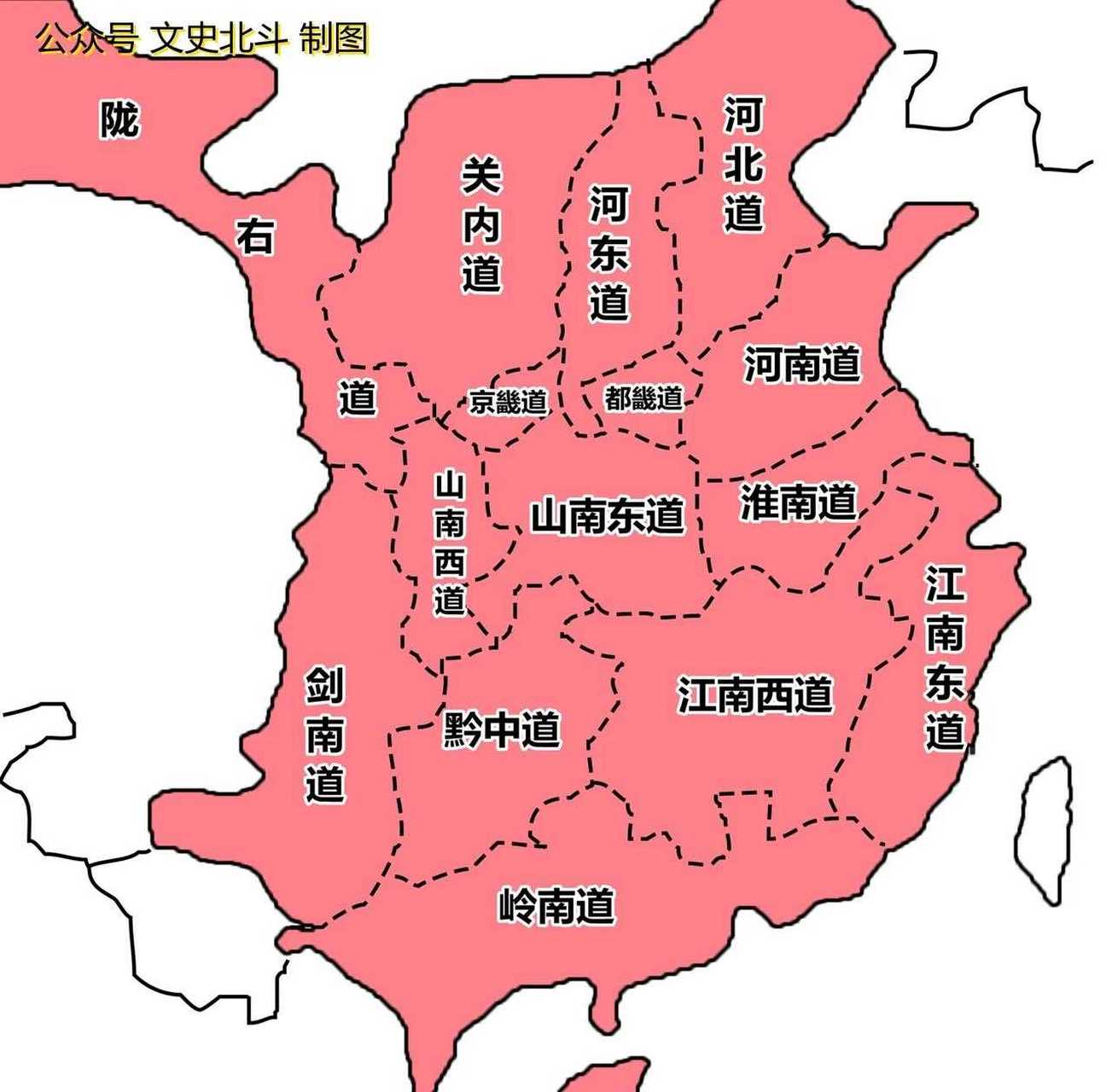唐朝开元年间的行政区划地图.