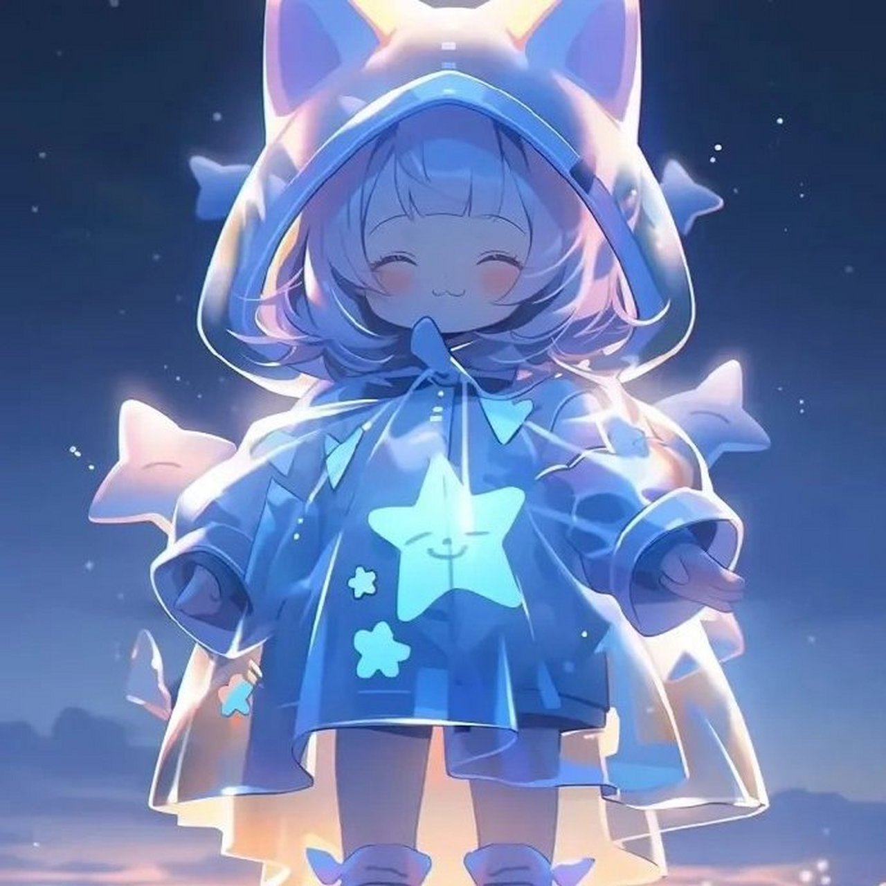 蓝色荧光女生头像 676767