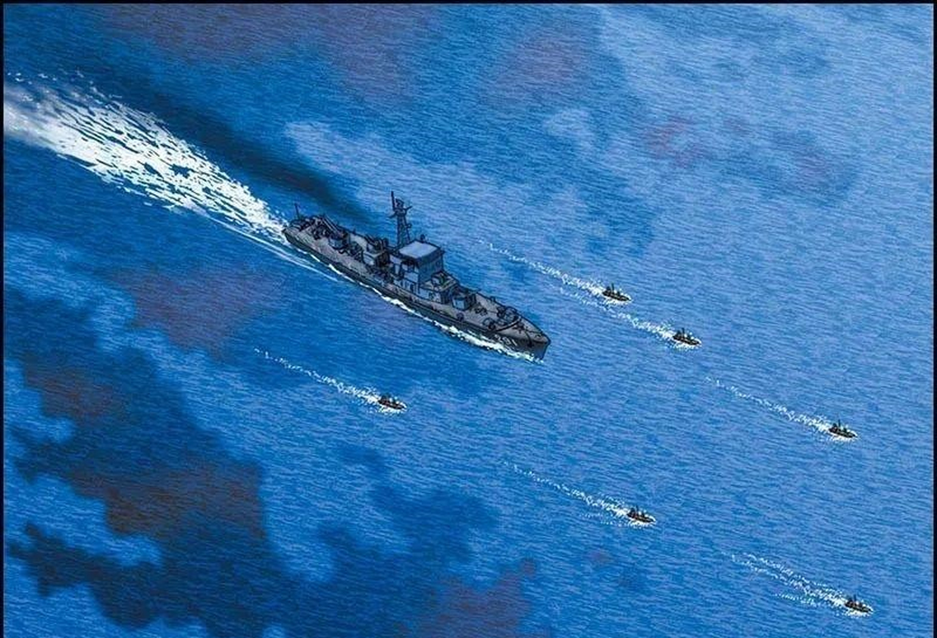 南海风云# 海战打了半个小时,敌4号,5号舰也逃出了战区.