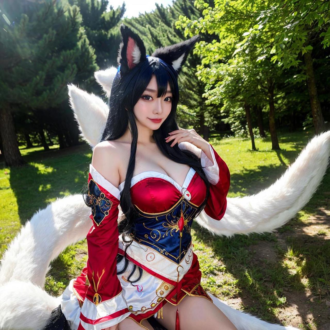 好美!ai绘画,cos英雄联盟阿狸