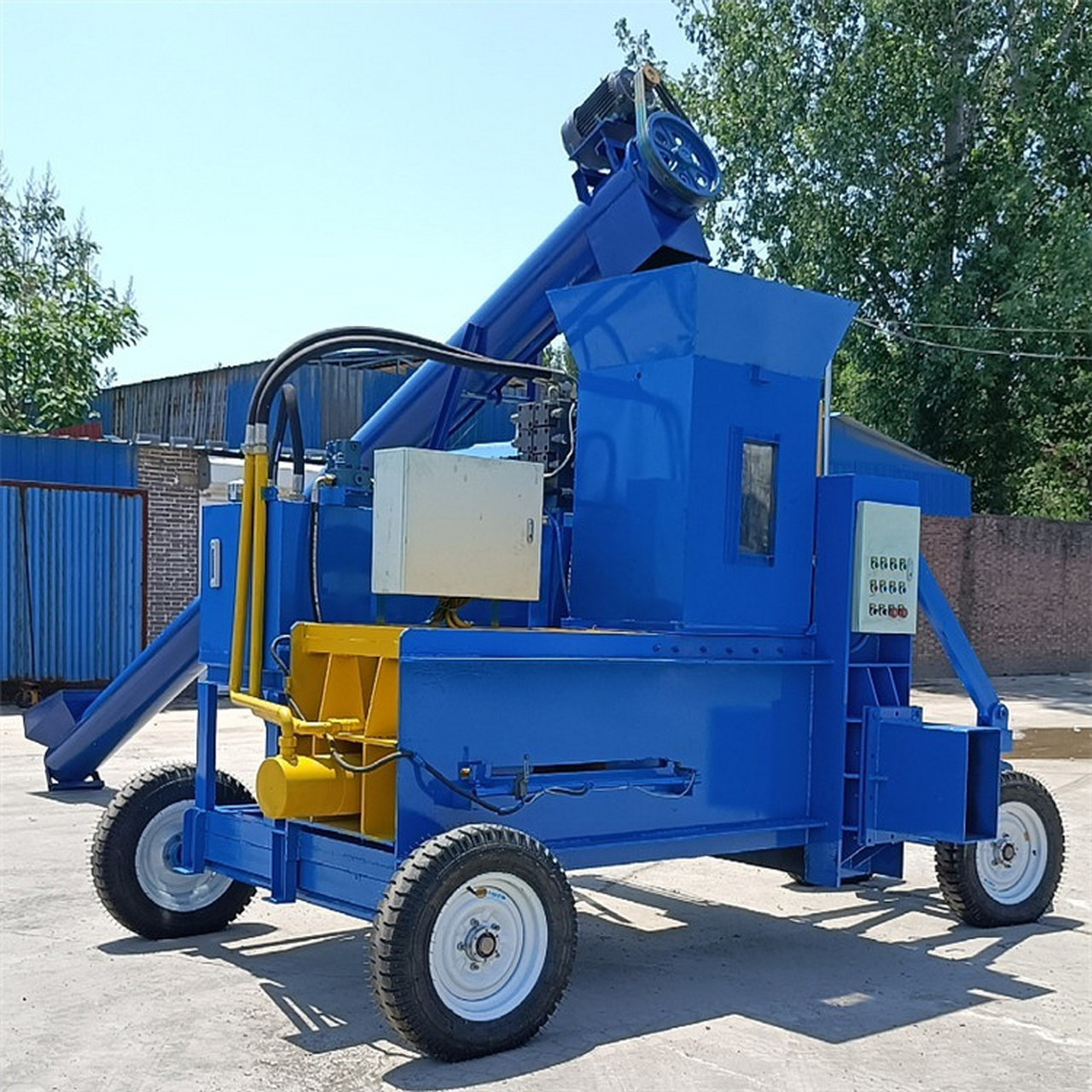 稻壳打包机 全自动锯末压块机生产说明#稻壳压块机# 谷壳打包机 稻壳