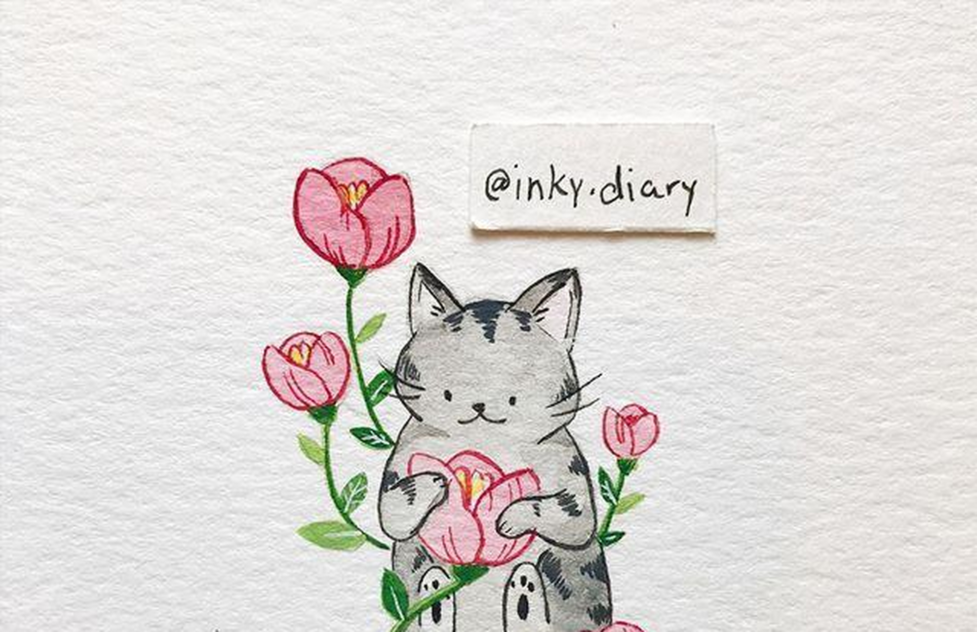 森系还是星球系?萌物水彩小猫咪插画分享!