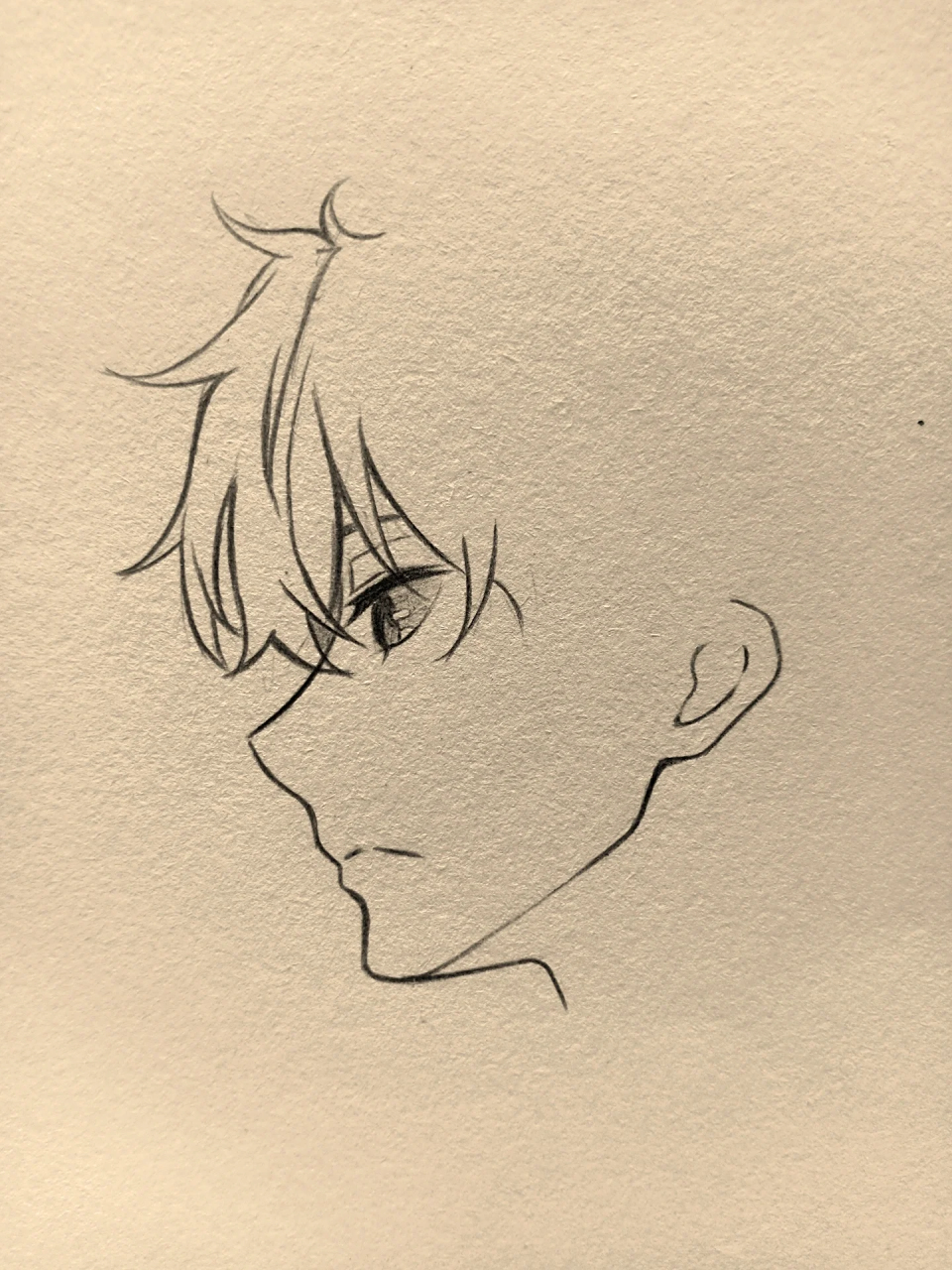 简笔画教程  "动漫男头千千万万,折木奉太郎占一半"