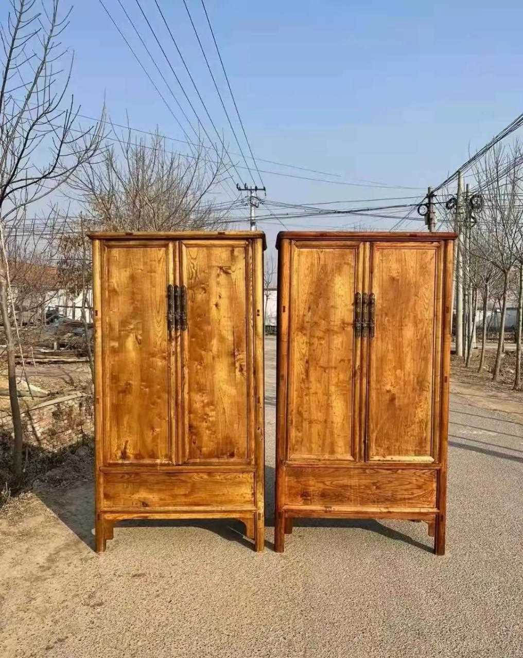 清代楸木原木色圆角柜 面条柜一件,品相完好做工精细,结实牢固正常