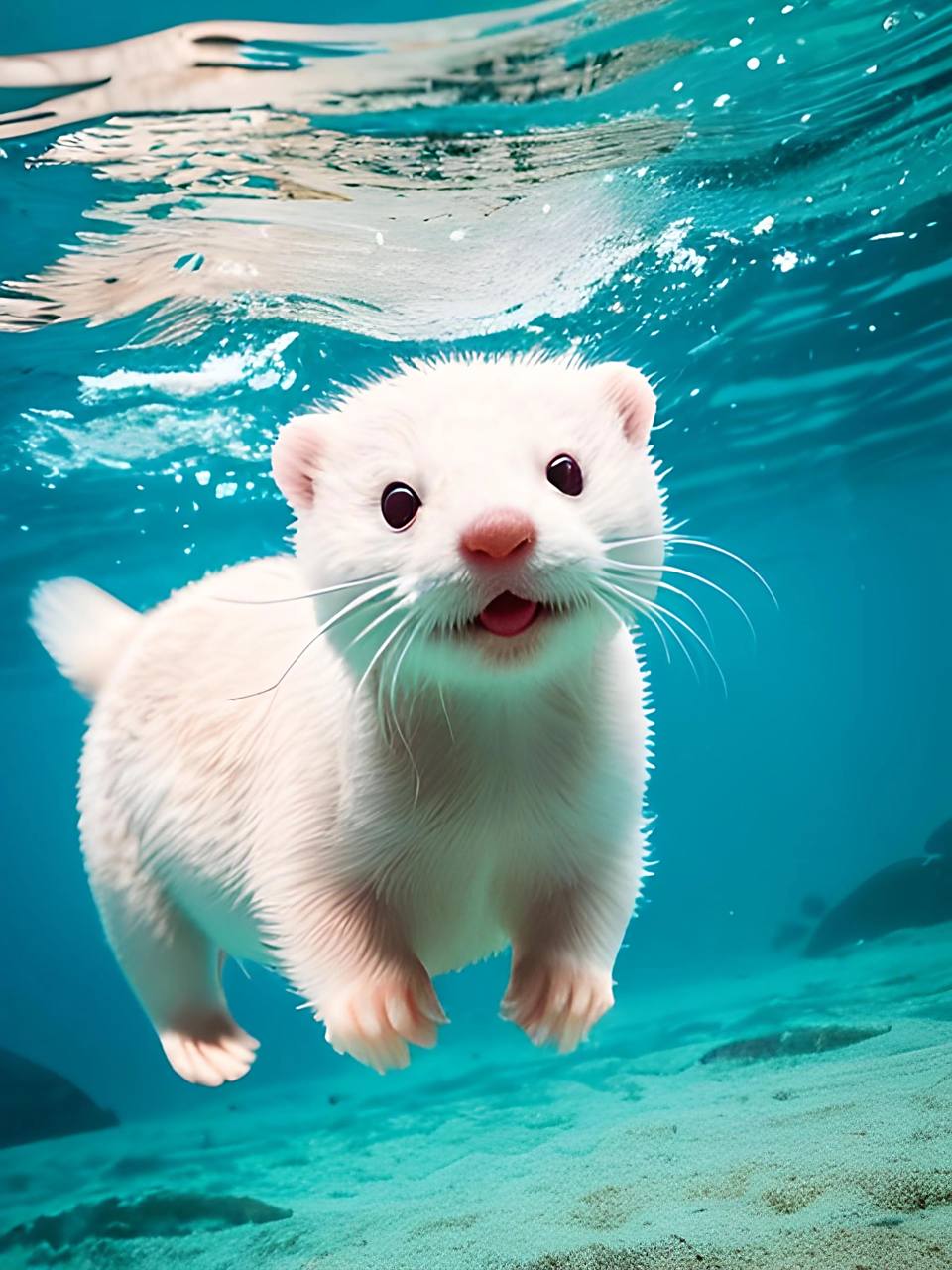 地表最萌生物,水獭宝宝水下高清秀!#萌宠