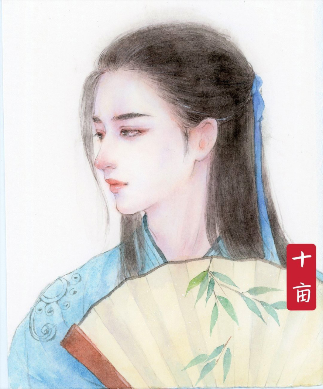 一眼见你,万物不及.  画师:木槿十亩 #古风插画##古风美女##古风头像