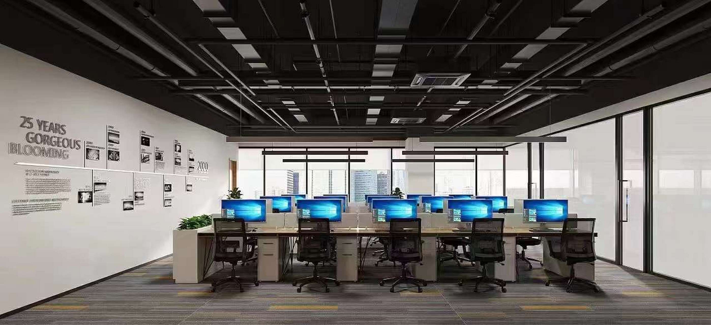 今天给大家分享一套小型办公室装修设计效果图 #合肥办公室装修