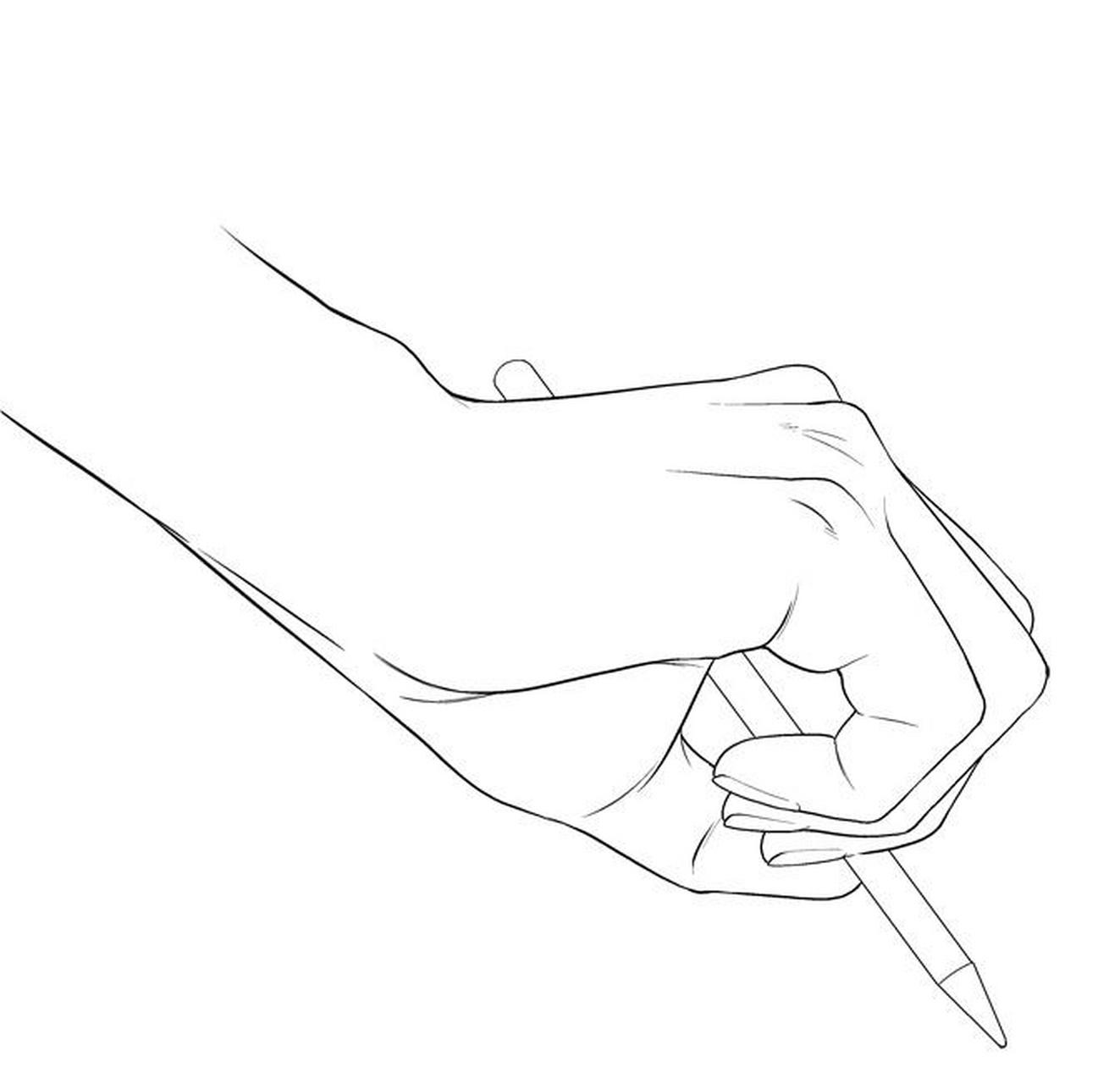 手握笔