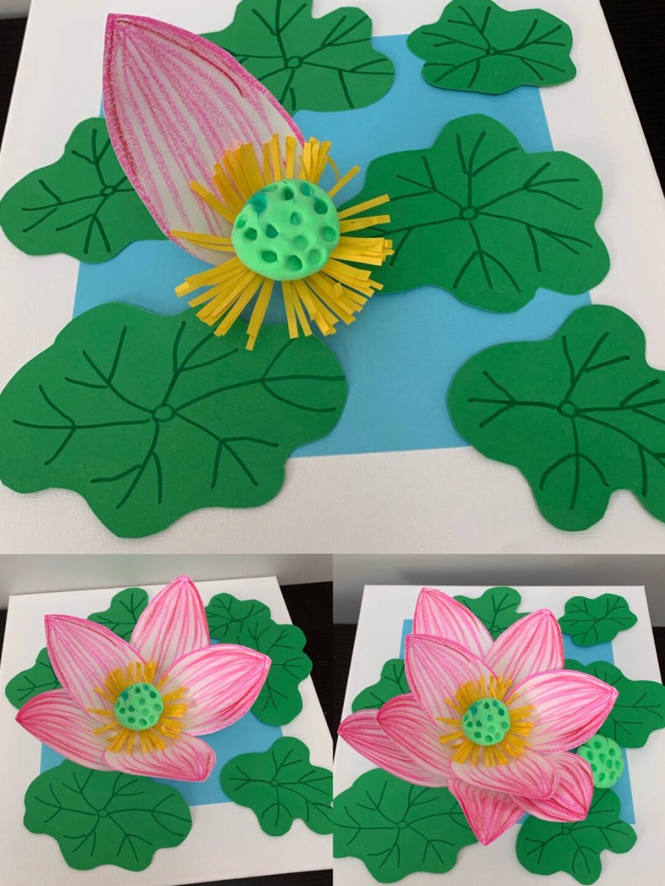 夏至主题画,幼儿手工剪纸卡纸折纸o夏日荷花  夏至,是二十四节气中的