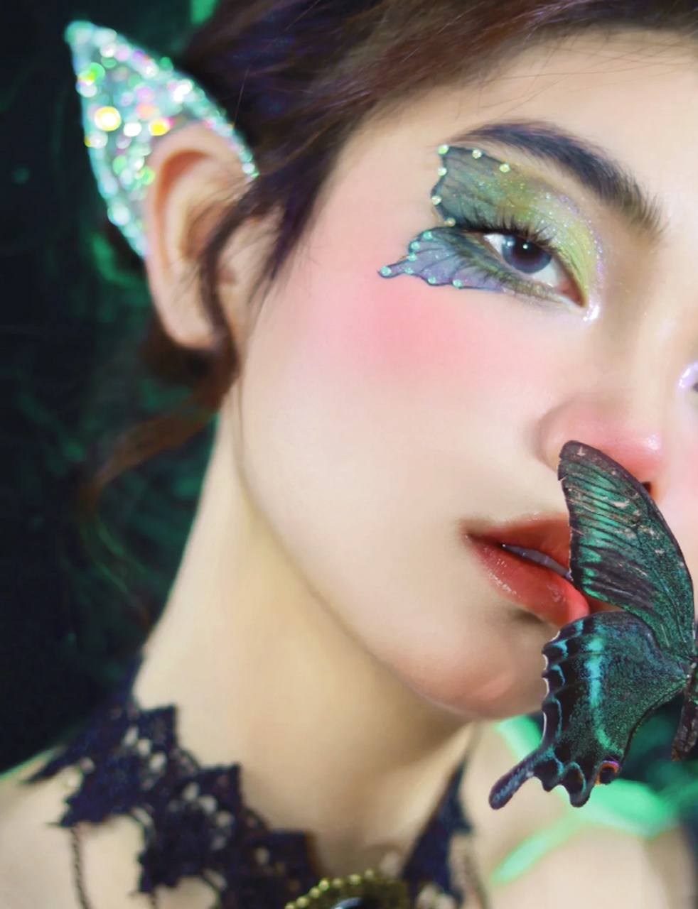 创意蝴蝶妆:森林公主蝶 创意蝴蝶妆来啦!