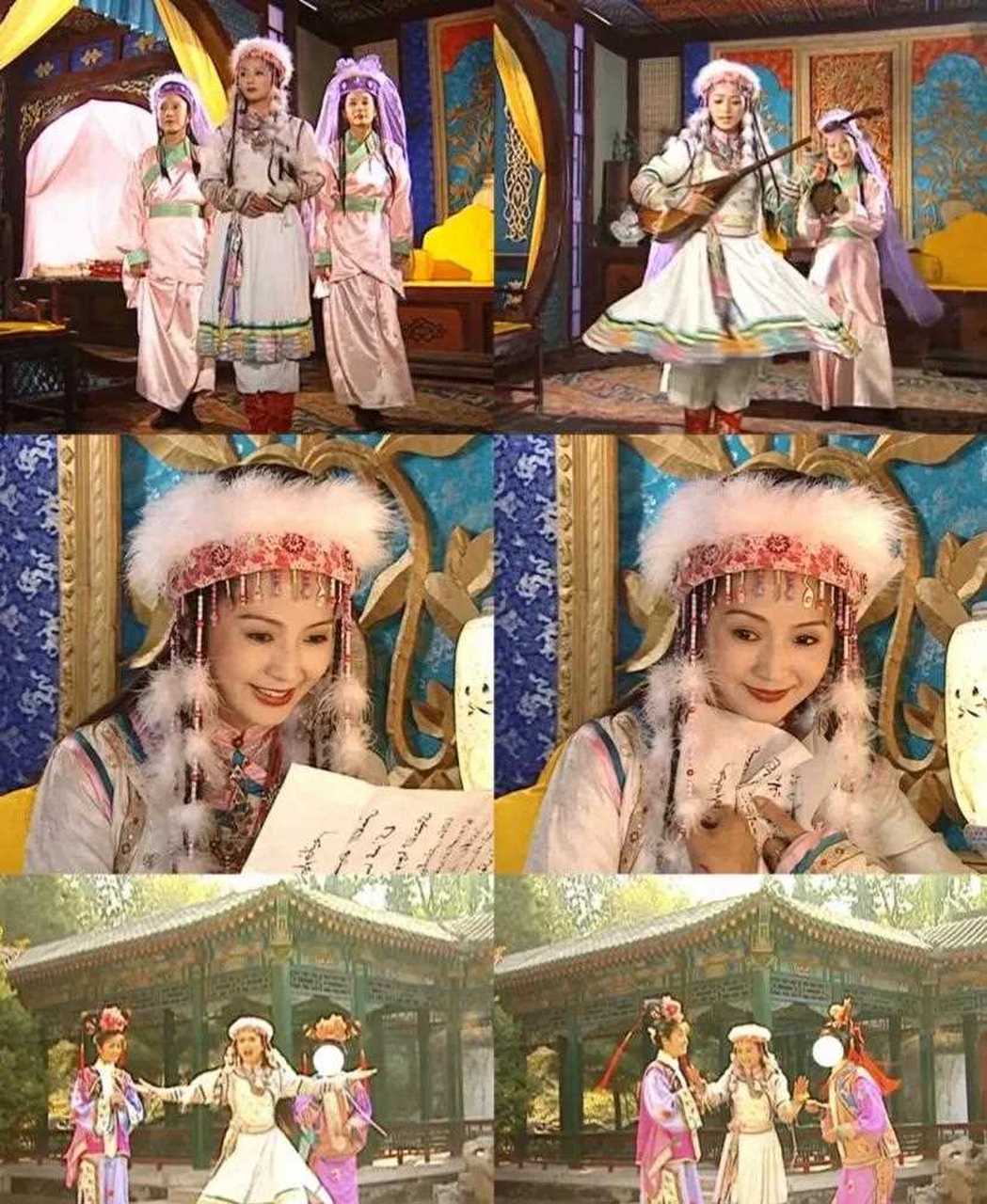 含香在《还珠格格》中穿得衣服每套都好美,红色那套很惊艳,白色那套