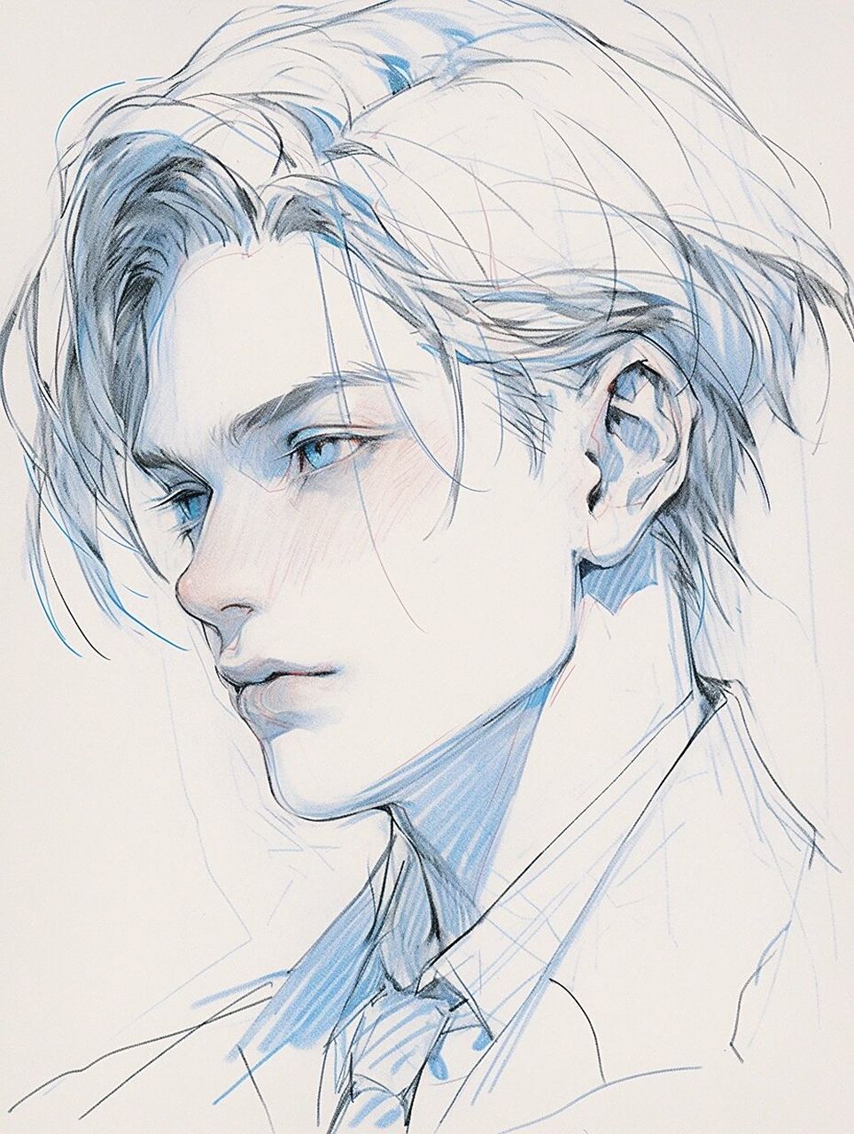 咒语分享:人像速写练习素材  在笔尖与纸张的轻舞中,捕捉光影流转的