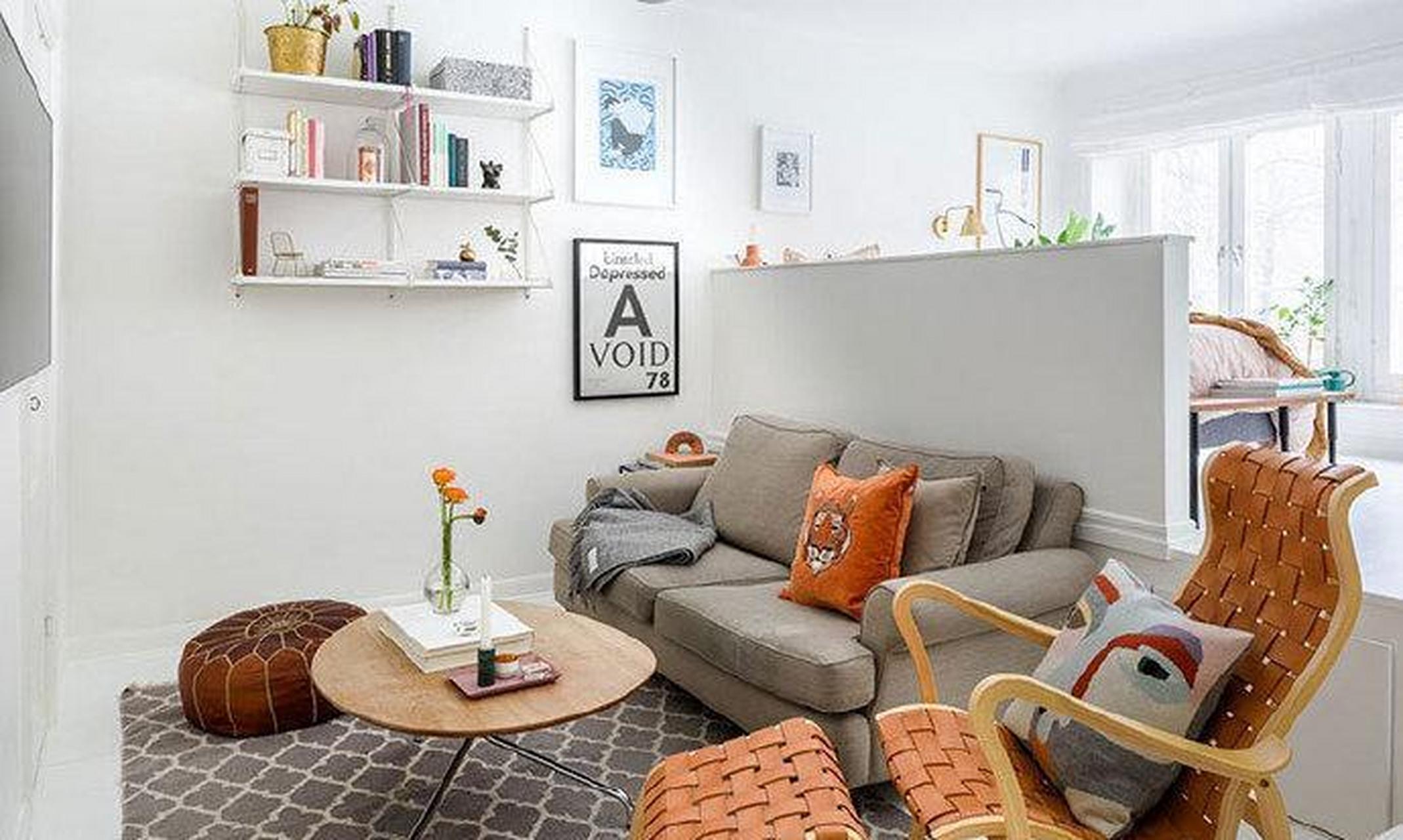 40平方米斯德哥尔摩的小公寓,充满艺术感的软装搭配  你喜欢这样的