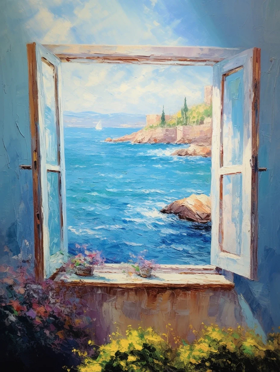 midjourney 海之呼吸·女孩·看海·唯美