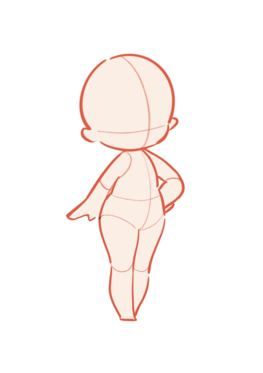 q版三头身叉腰站姿  作为一位热衷于q版艺术的创作者,我特别钟爱三头