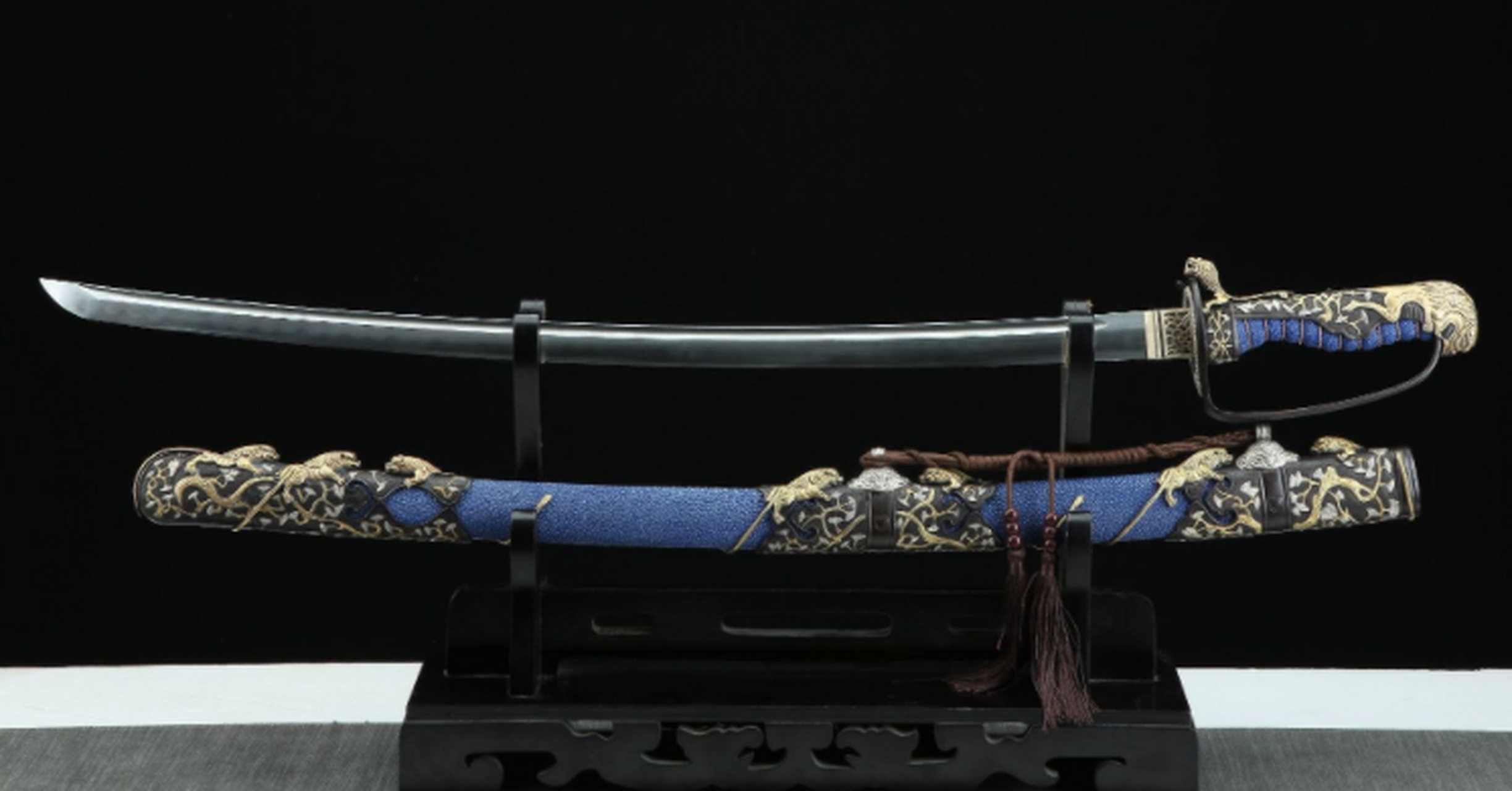 收藏# 日式指挥刀,九狮军刀,全场94cm,刃长73cm,纯手打一体化打造