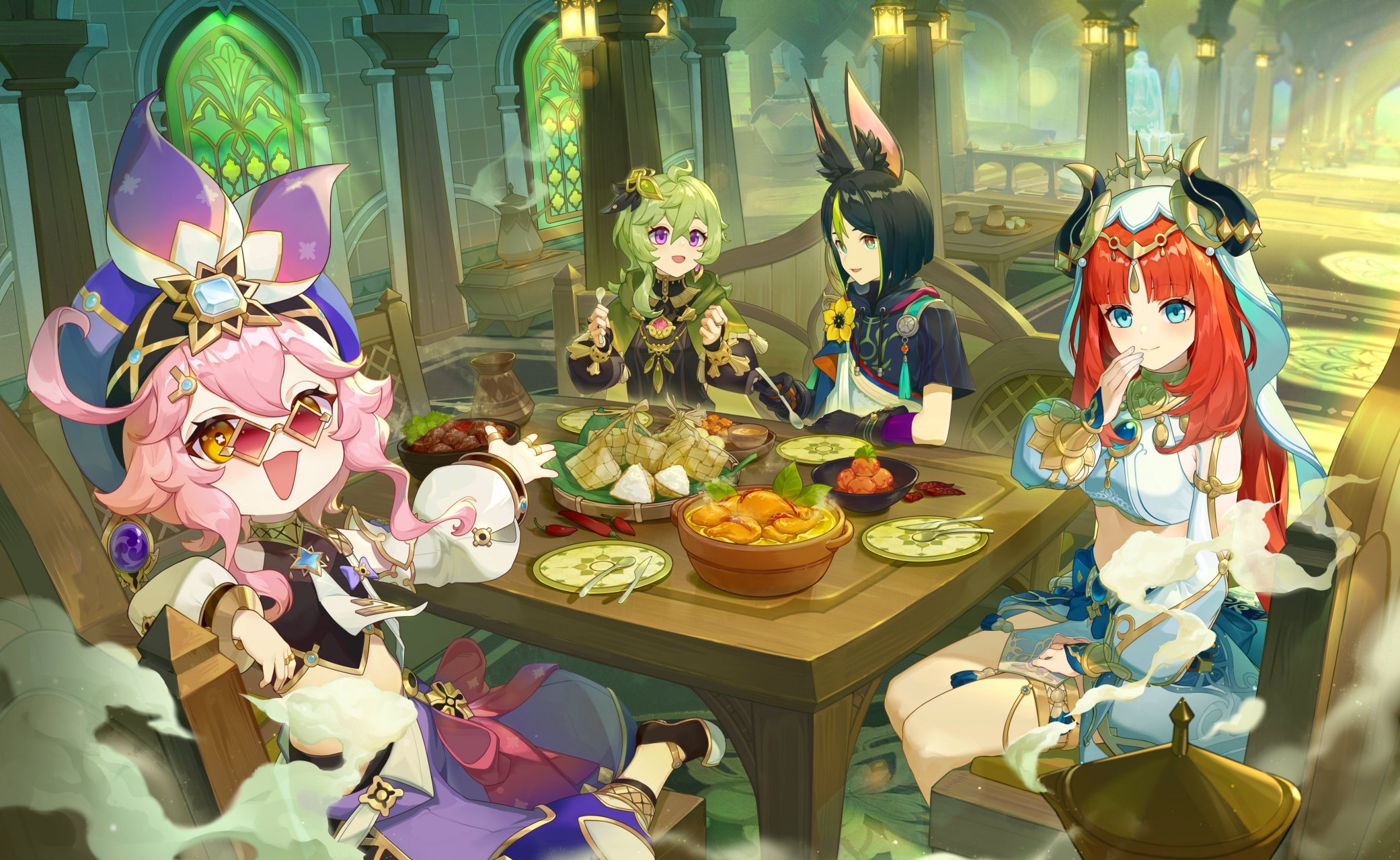 桑歌玛哈巴依老爷请大家吃饭