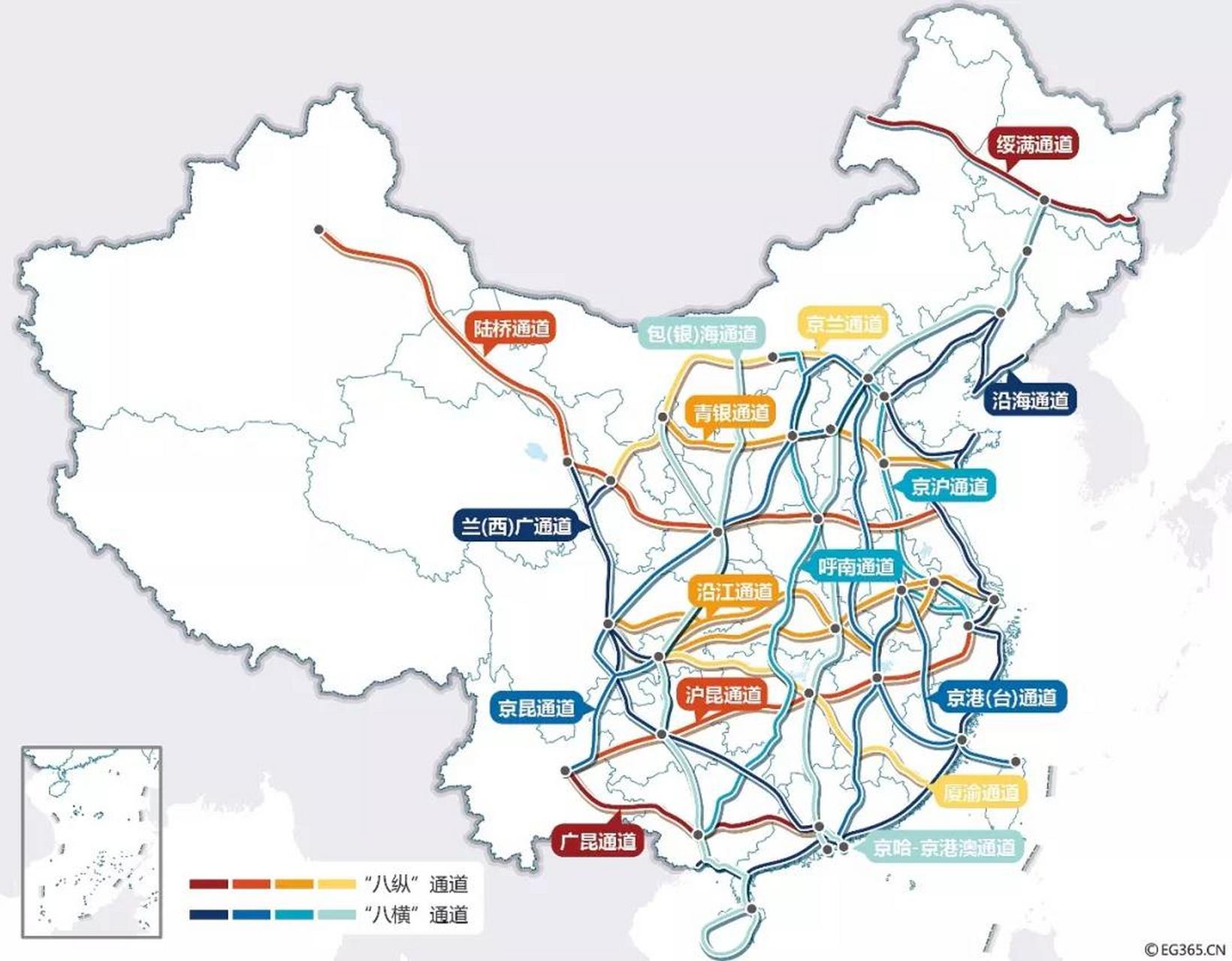 高铁八横八纵线路图图片