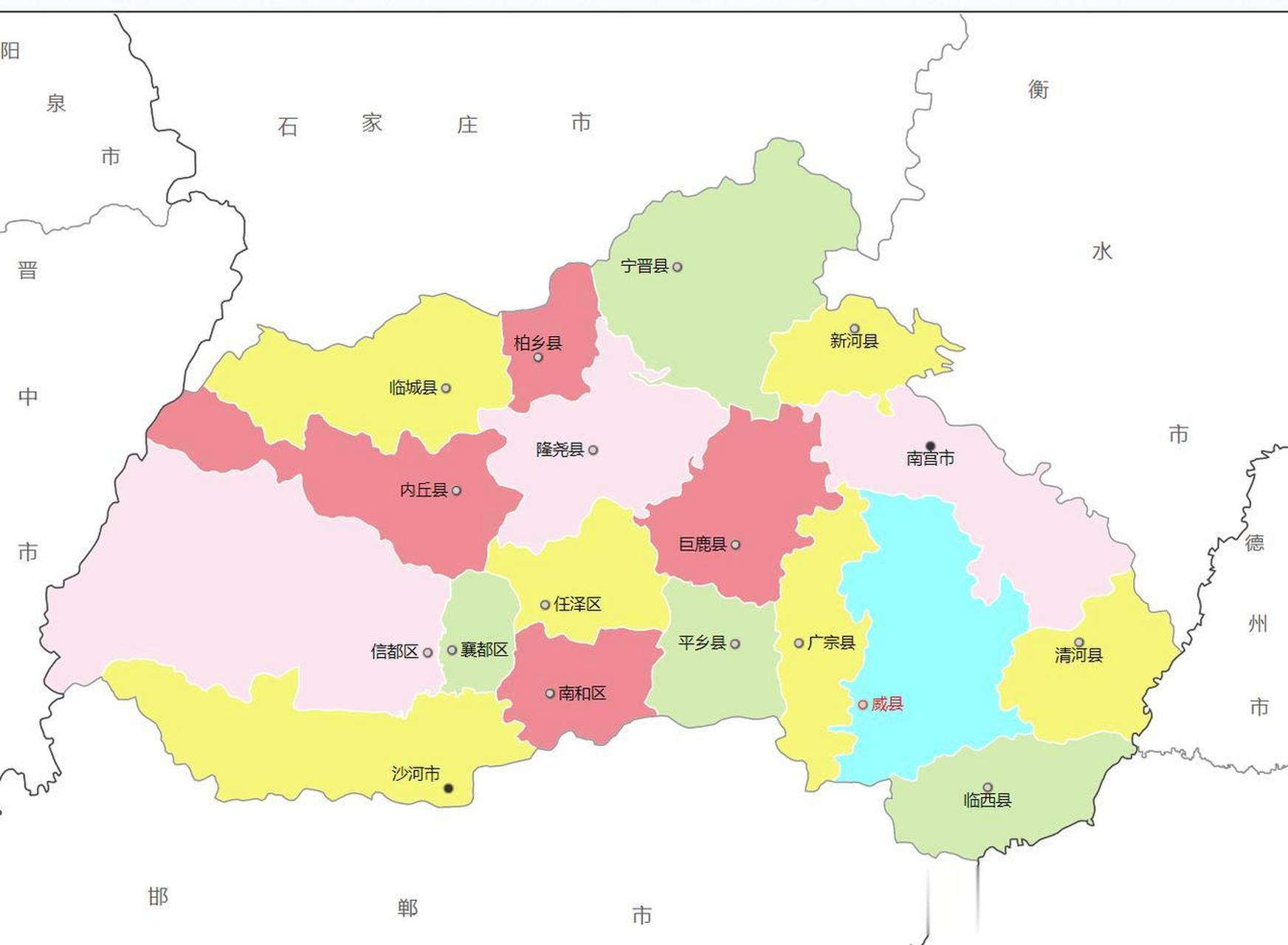 河北省邢台市威县行政区划图