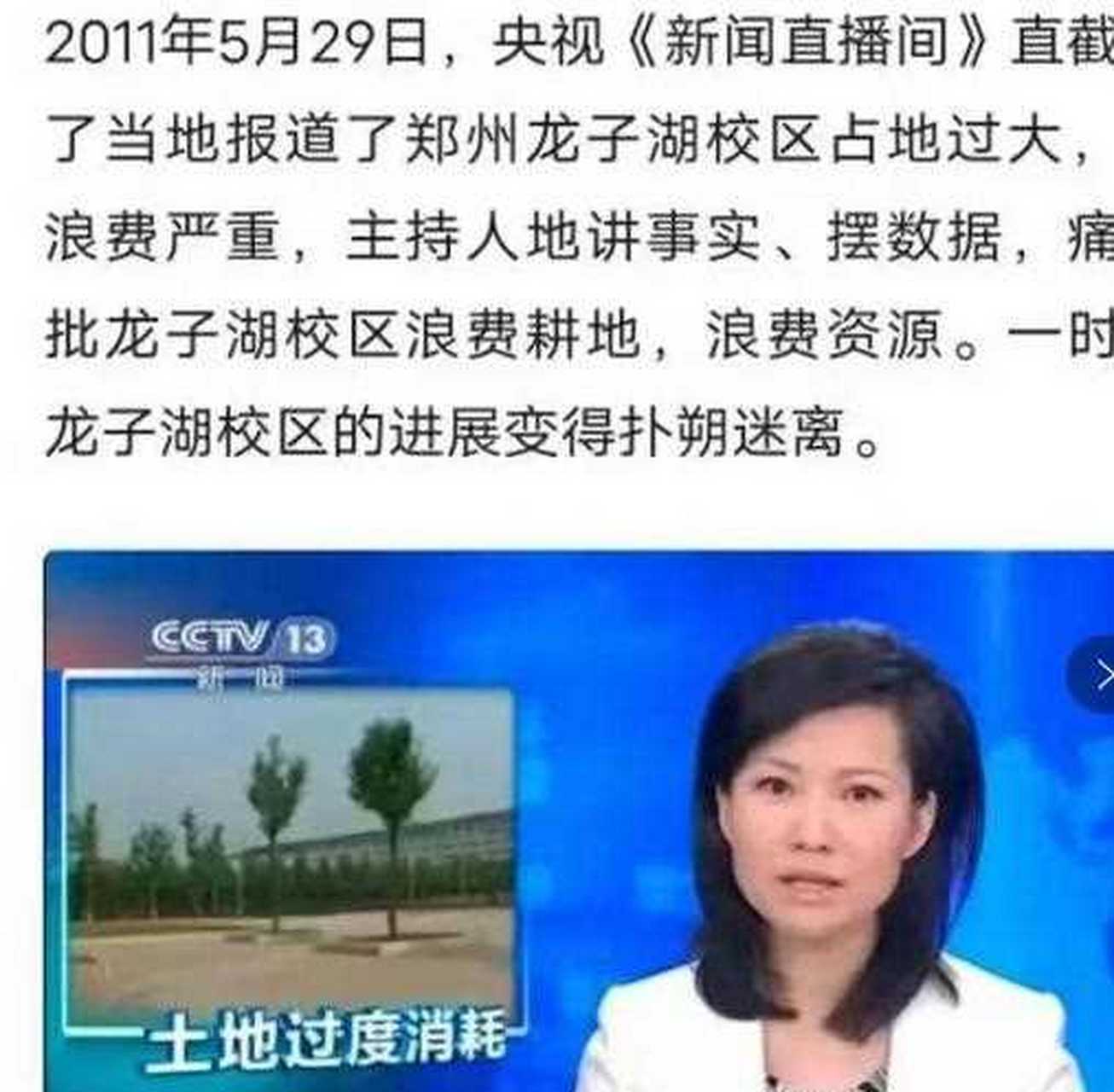 [天使] 当初央视的原话是这样的:"龙子湖大学城规划不合理,属于过度