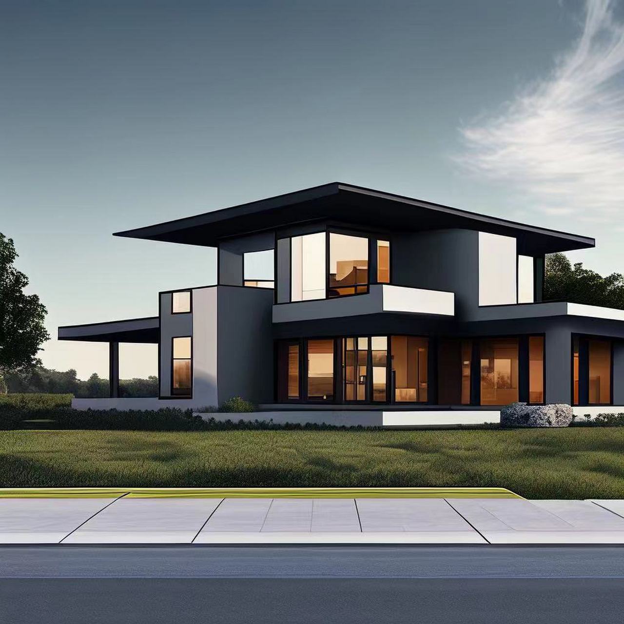 看看【涂鸦一格ai绘画】小程序生成的别墅吧,看看是不是你喜欢的类型