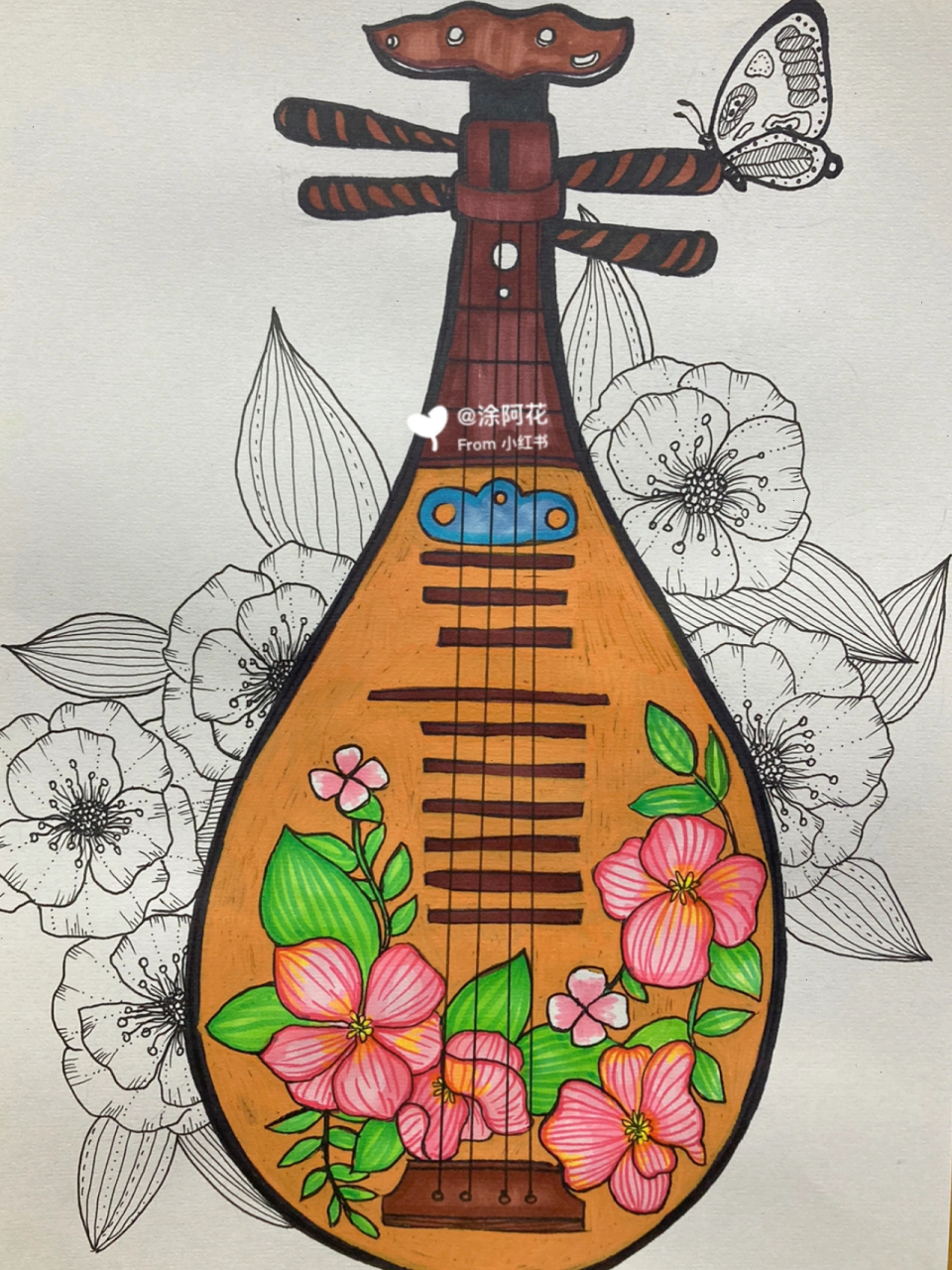 这节美术课程《琵琶》适合8～10岁左右的孩子.