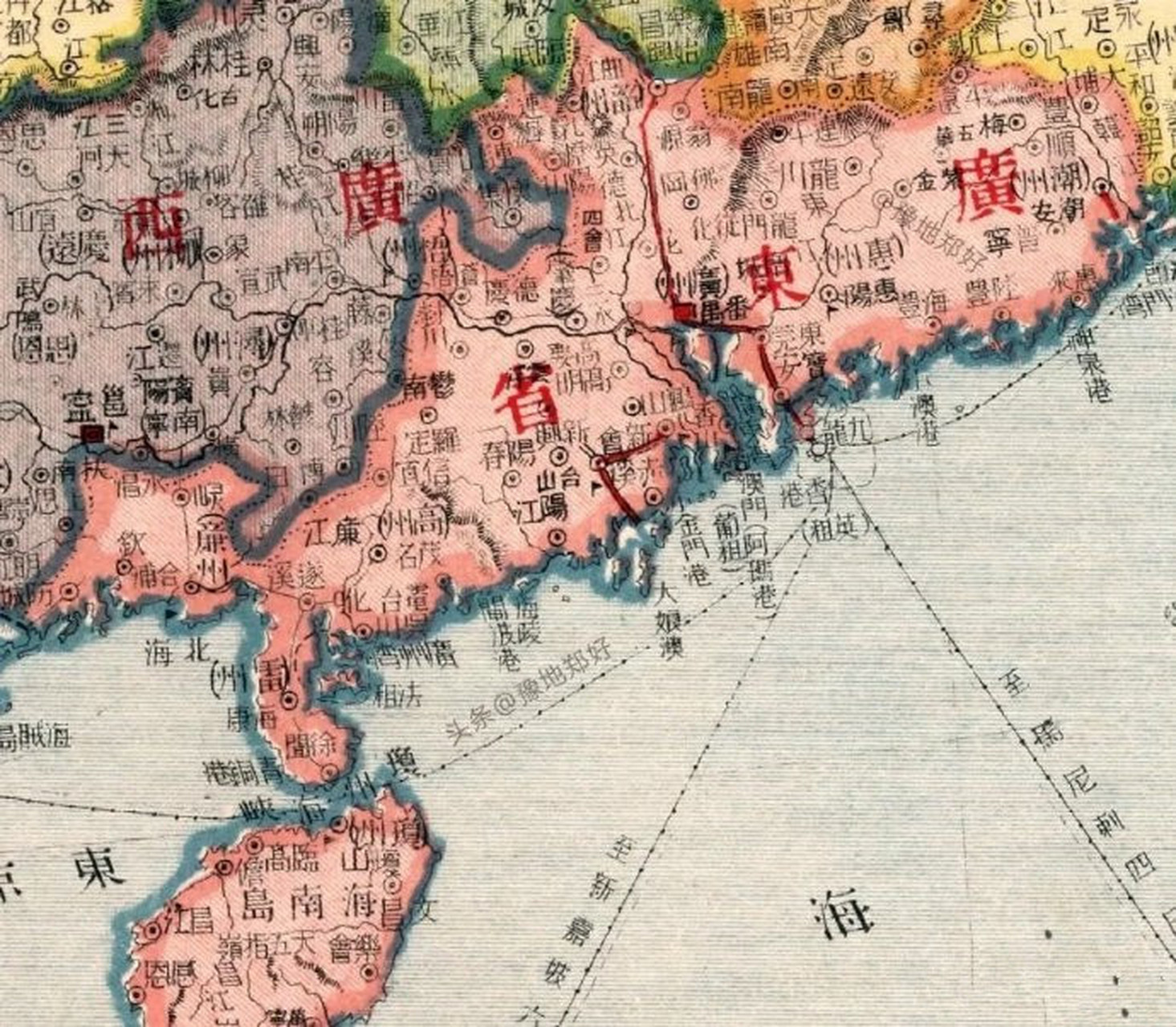 1917年的广东老地图!
