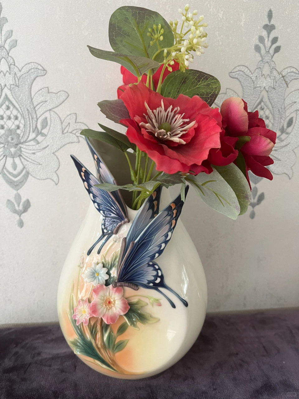 法蓝瓷蝶舞系列大花瓶  瓷器收藏[话题]