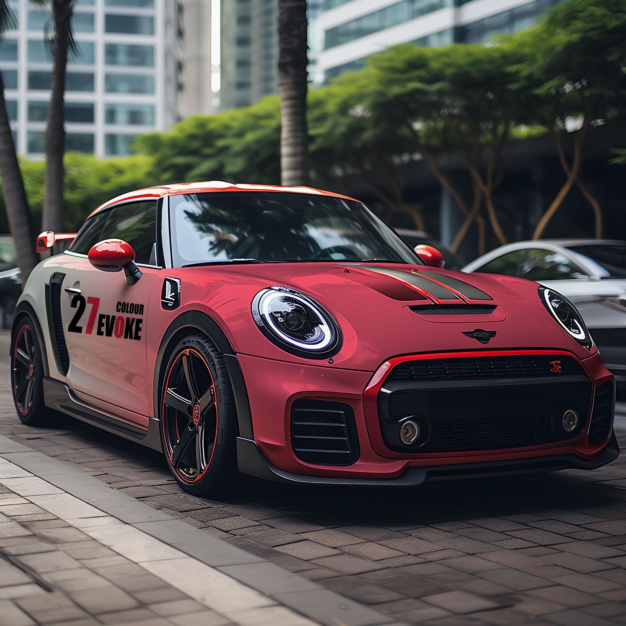 "樱花雪梦"涂装为宝马mini注入了如梦如幻的浪漫色彩,而这样的渐变