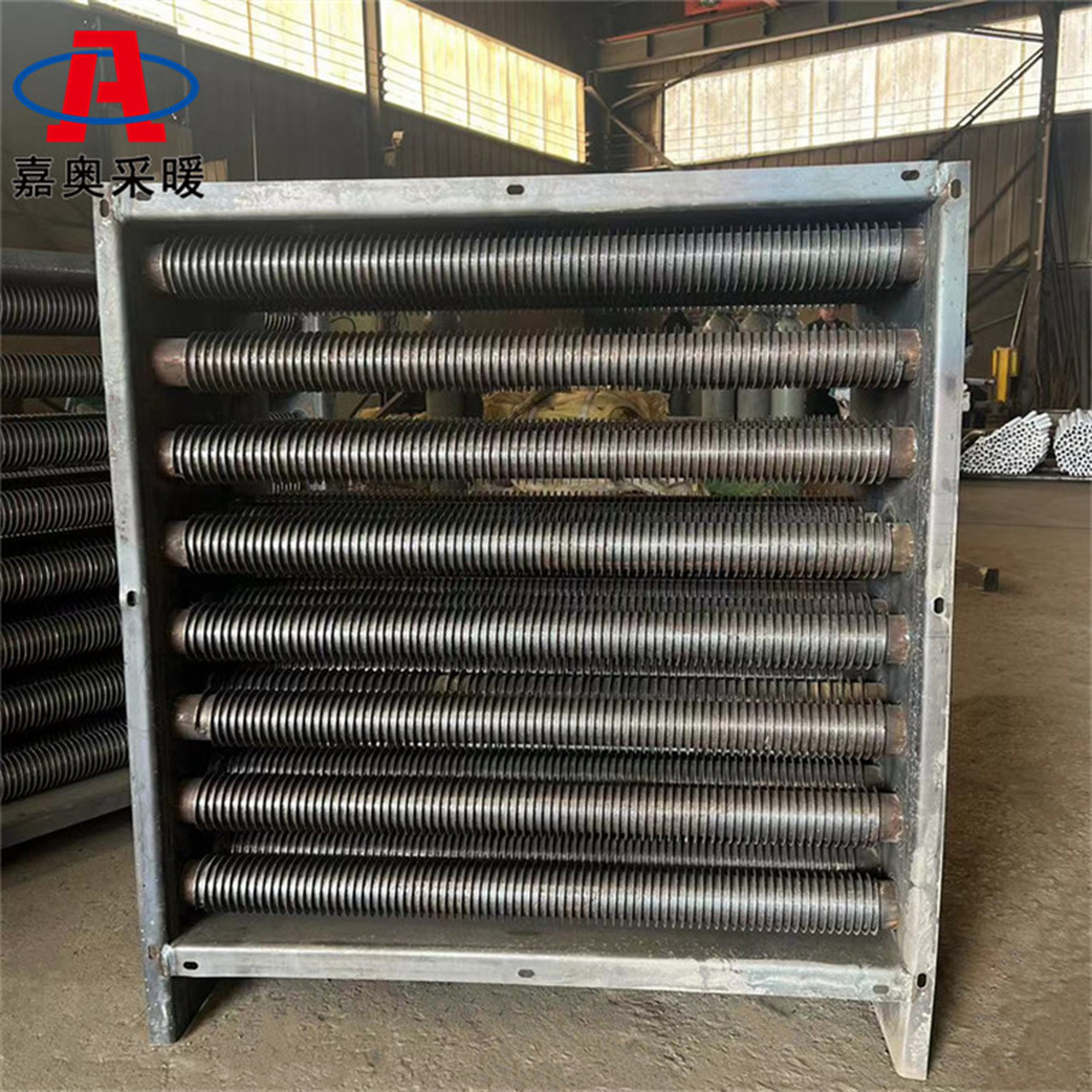 h型翅片管散热器安装 蒸汽钢铝翅片管散热器,翅片式空气散热器,车间