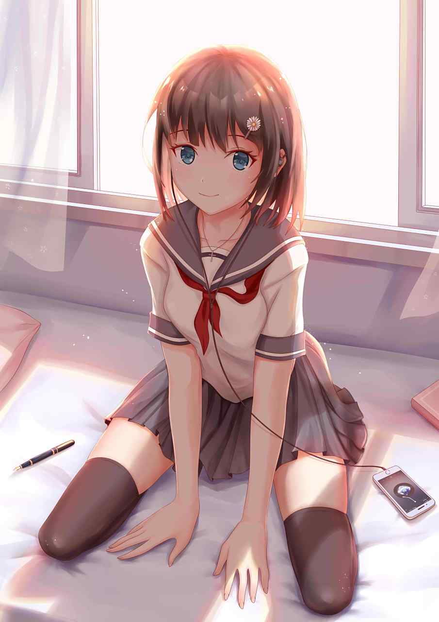 二次元美图# #动漫壁纸# #jk制服# 高清制服美少女壁纸推荐,jk,丝袜