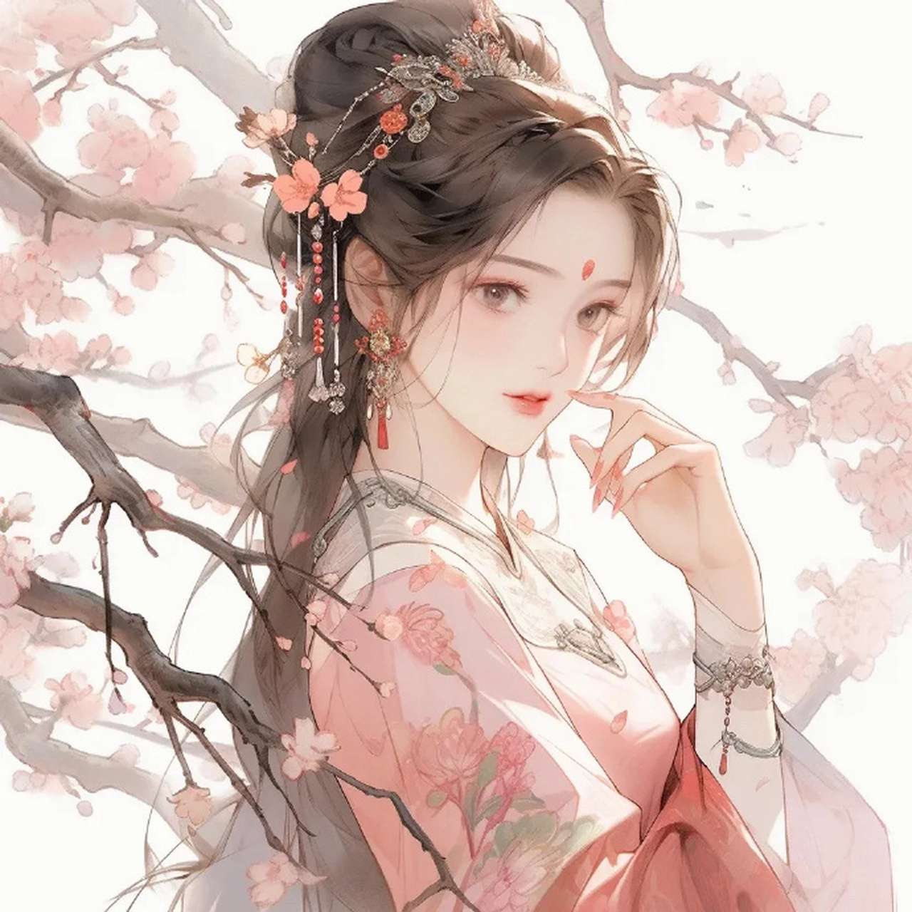 古风淡雅系甜美女生头像 676767 #古风插画