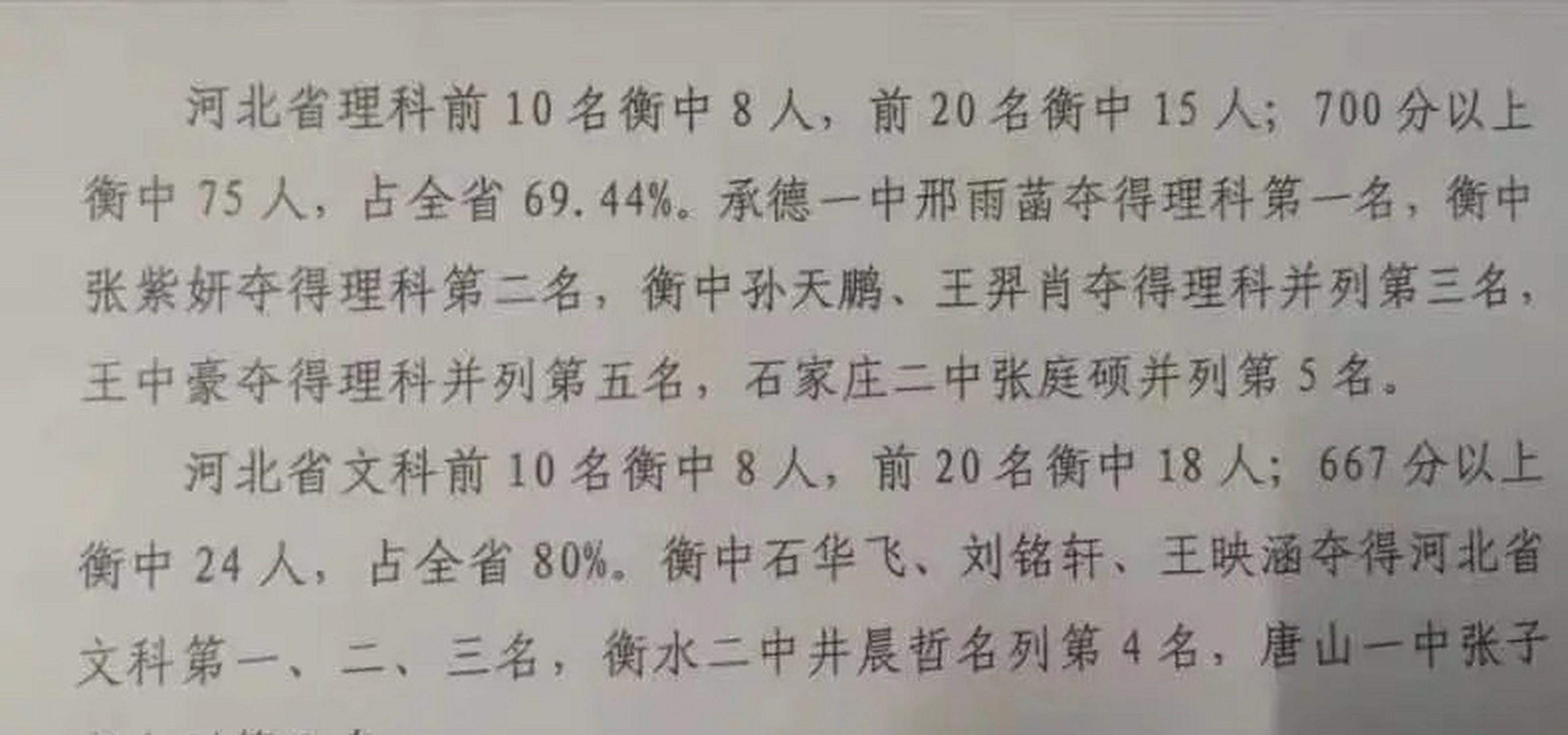 衡水一中,衡水中学2020高考大捷!最全高考成绩,实力强大,令人窒息!