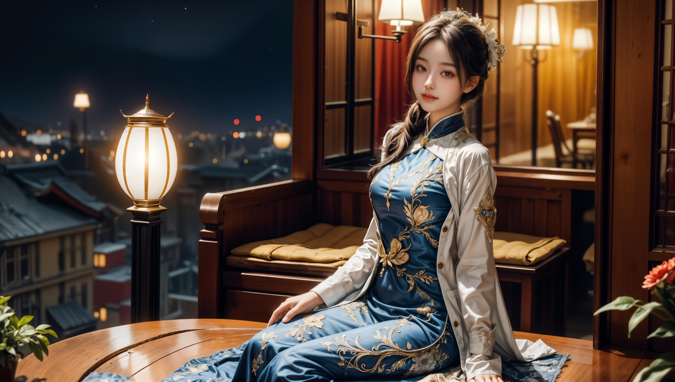 ai绘画# #ai美女# #美女# #ai绘画美女写真# #桌面壁纸#	画面中一位