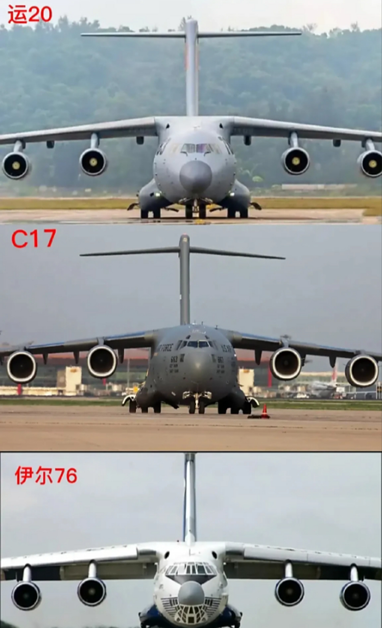 中美俄大型运输机之比拼,说实话,美国的c17仍具优势,中国的运20已不差