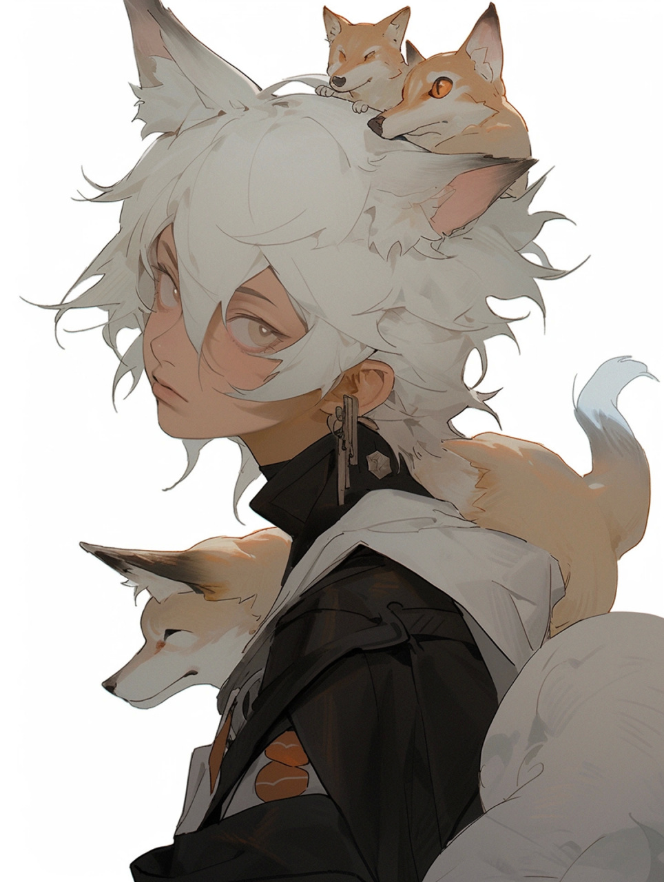 动漫头像|男生头像|狐系白毛 676767