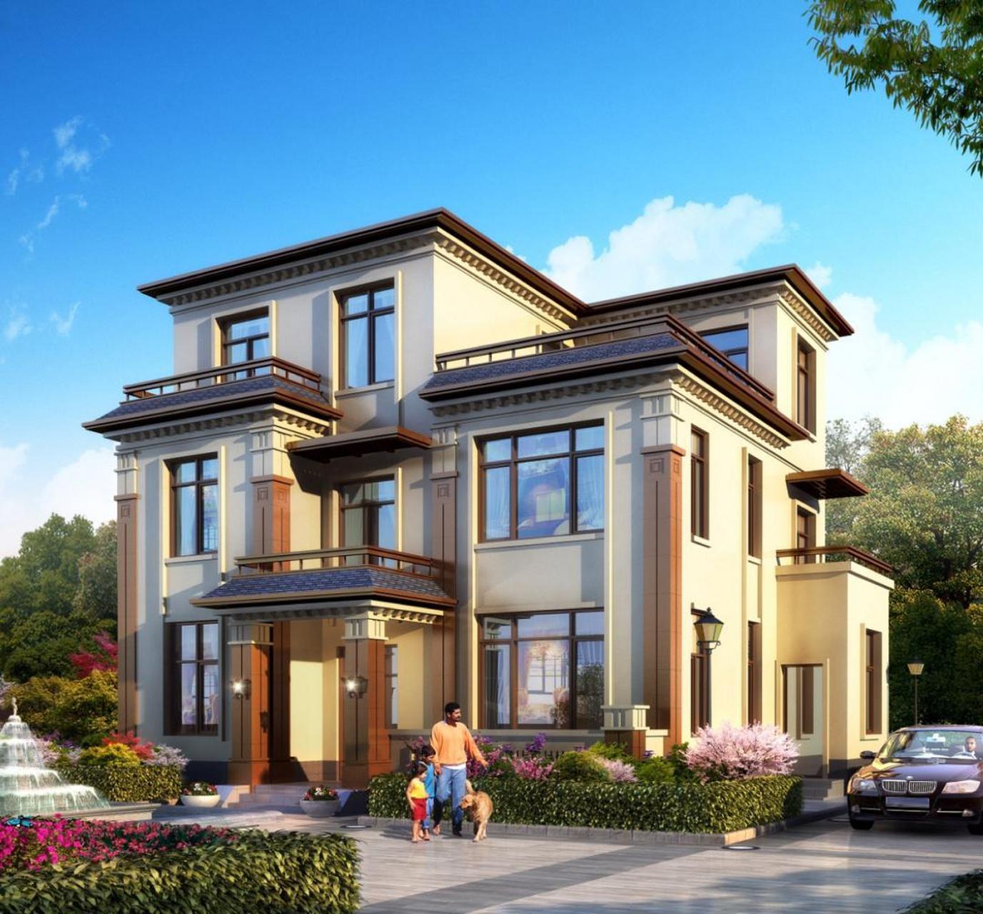 没有了左邻右舍的限制,建房其实完全可以按独栋别墅的格式要求来