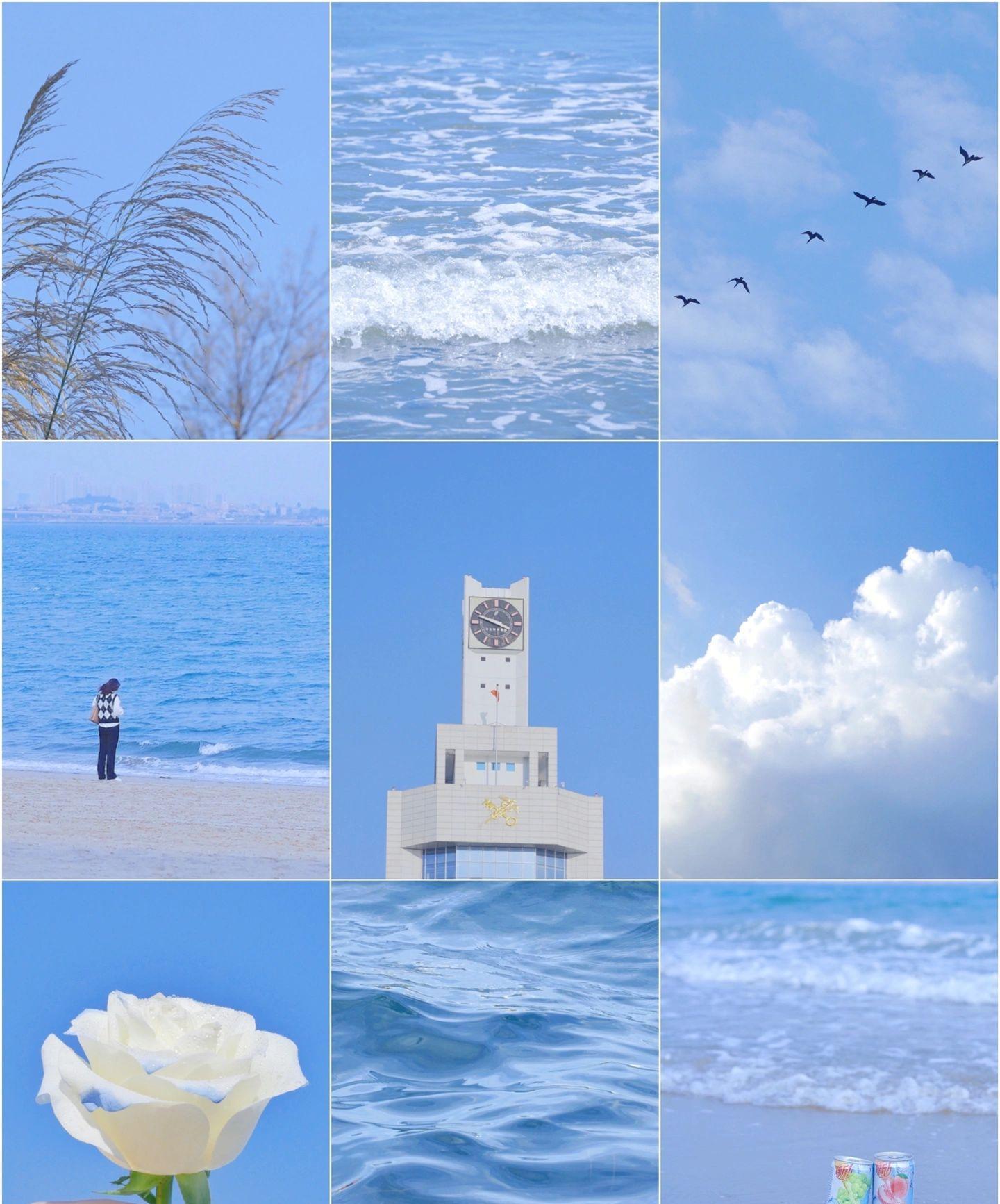 喜欢蓝色 清澈不含一丝杂质的蓝 晕染出天空和海的颜色