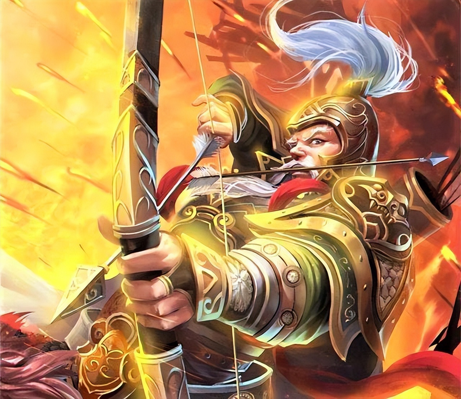 刘备"五虎上将"之黄忠 【特征】老当益壮,能开二石力之弓,百发百中