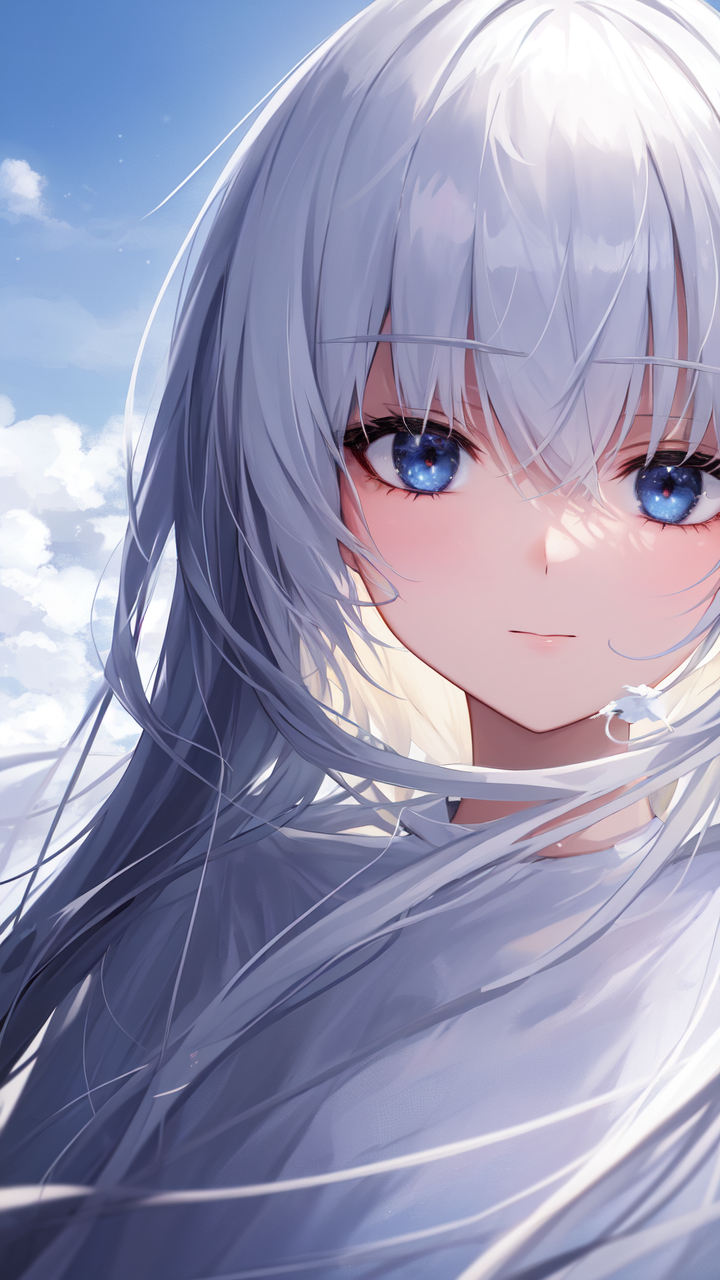 夏日白云二次元动漫插画 #完美夏日##ai艺术季