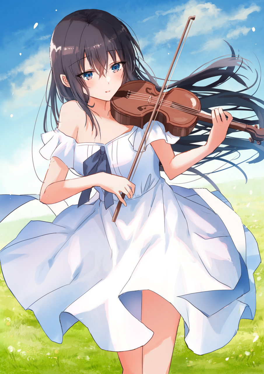 拉小提琴的女孩 画师:紀奈