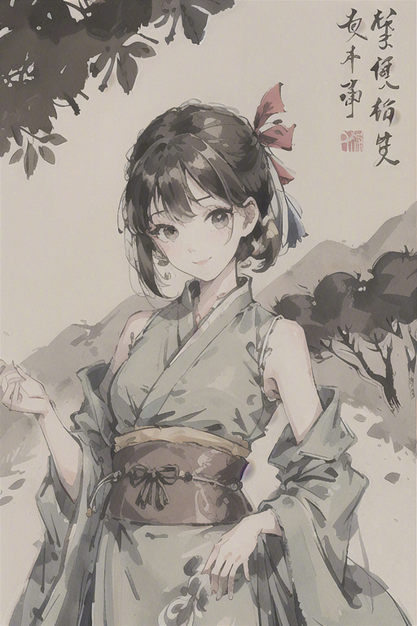 ai绘制的古风少女,你们觉得画风怎么样呢