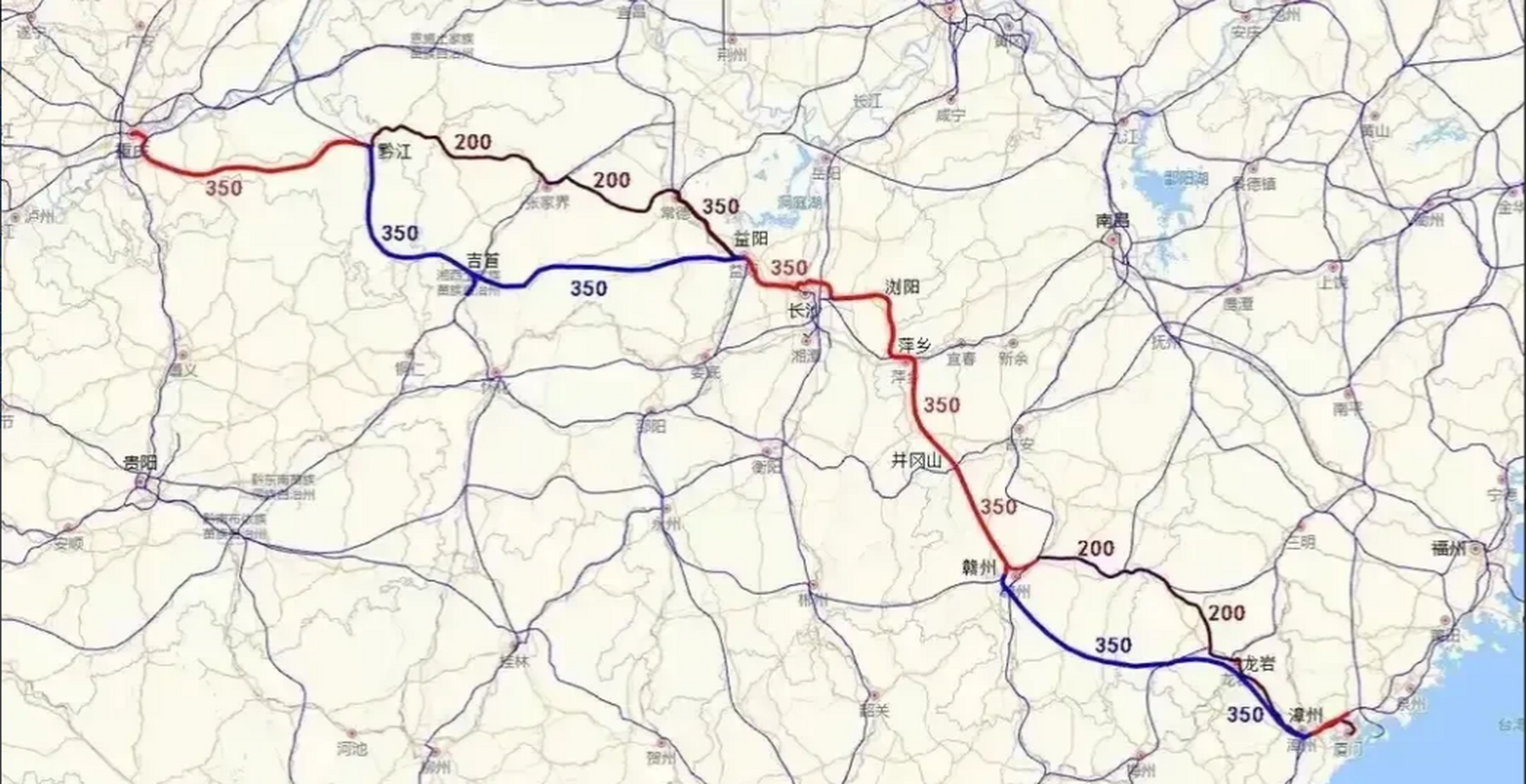 随着长赣高铁即将开工,我国东西高铁大通道渝长厦高铁也就基本成型了.