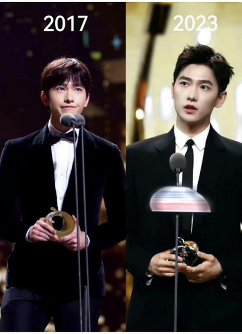 有网友做出了杨洋五年的对比图