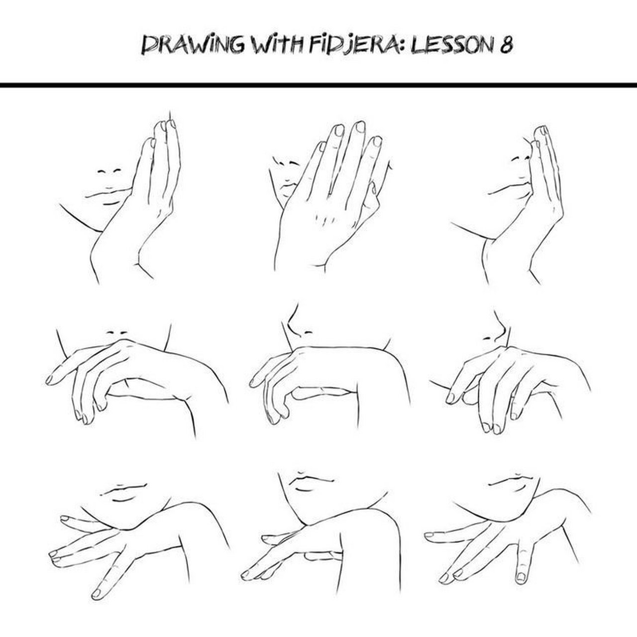学绘画 手部绘画教程,手部绘画参考素材 一些常用的手部动作参考#学