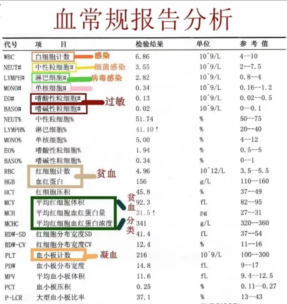 3张报告,教你看懂血常规  大致判断是细菌感染还是病毒感染