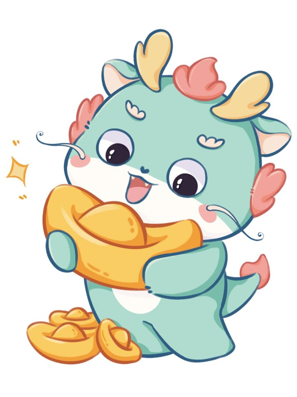 超可爱的卡通龙免扣素材	  今天要分享的是一组2024年的卡通龙免扣