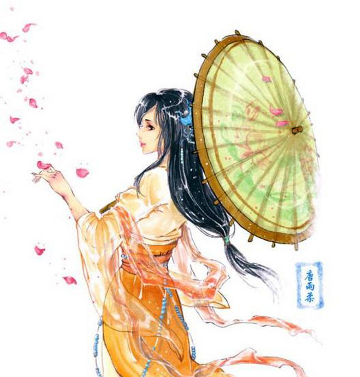 古风人物撑伞图片  【古之伞之情结】
