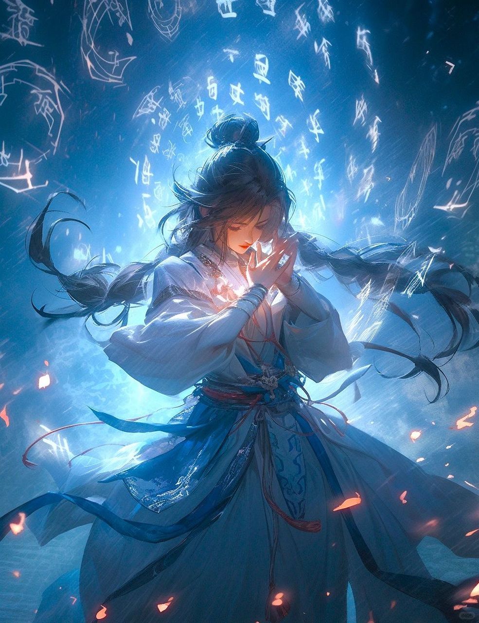 国风少女丨奇门遁甲丨青衣仙心散  发髻云鬓乌发如瀑,素裙飘飘翩若蝶