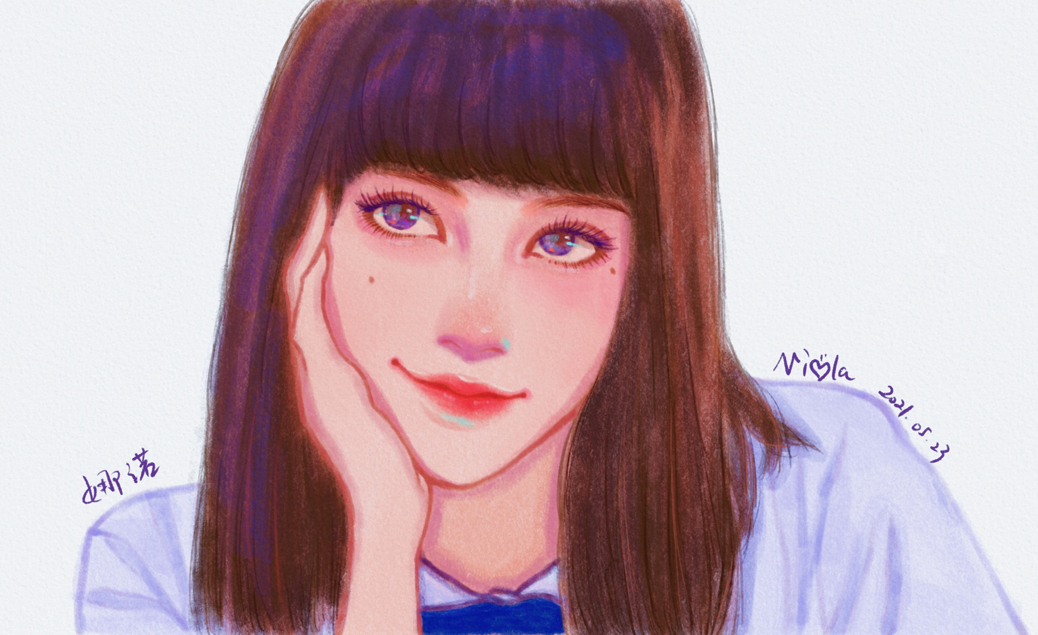娜诺头像分享 禁忌女孩女主角 #手绘明星系列# 画完感觉也有点像lisa